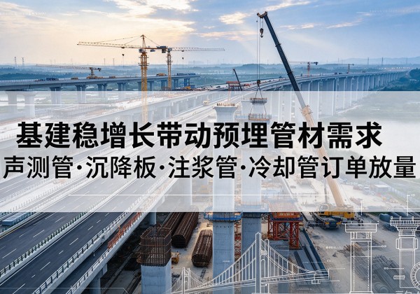 临县基建稳增长带动预埋监测管材需求，声测管、沉降板、注浆管订单持续放量